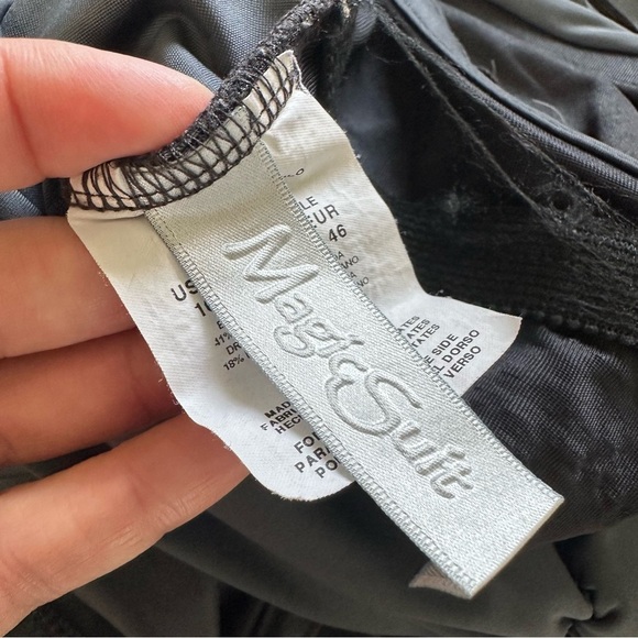 Magicsuit One Shoulder Slimming Swimsuit Gray 16 Shirring 1 Piece Neutral Beach - Picture 4 of 9